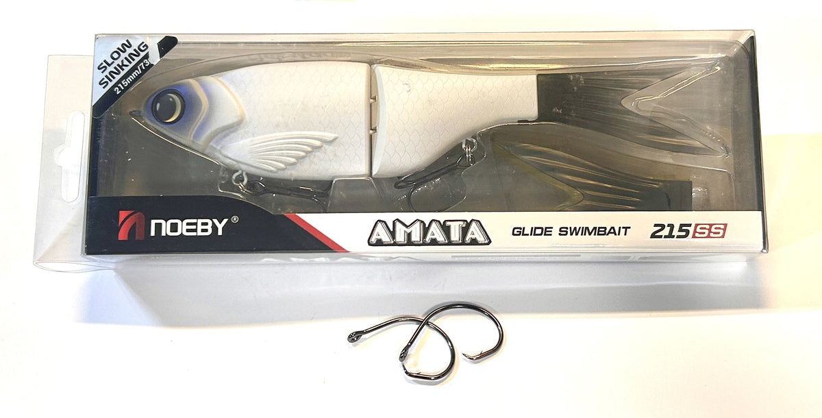 2-Section Glide Swimbait with Bonus 3pack of Alt. Color tails, Slow-Sinking, 8.5 in
