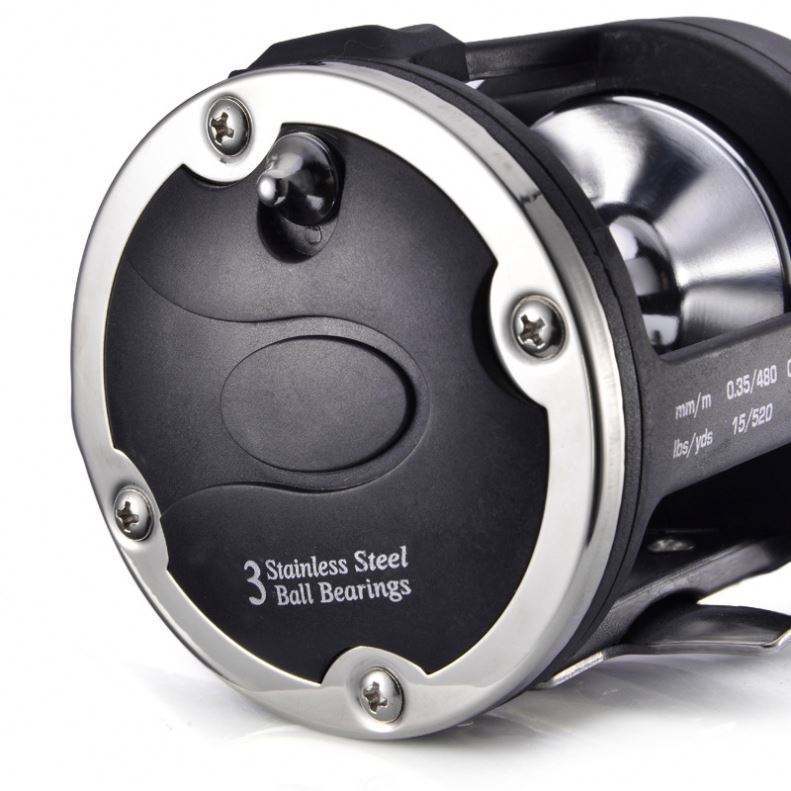 Metal Trolling Drum Reel TSSD4000 - Right Hand, Aluminum Spool, 40 lb Max Drag, 3.8:1 Gear Ratio Saltwater Round Reel
