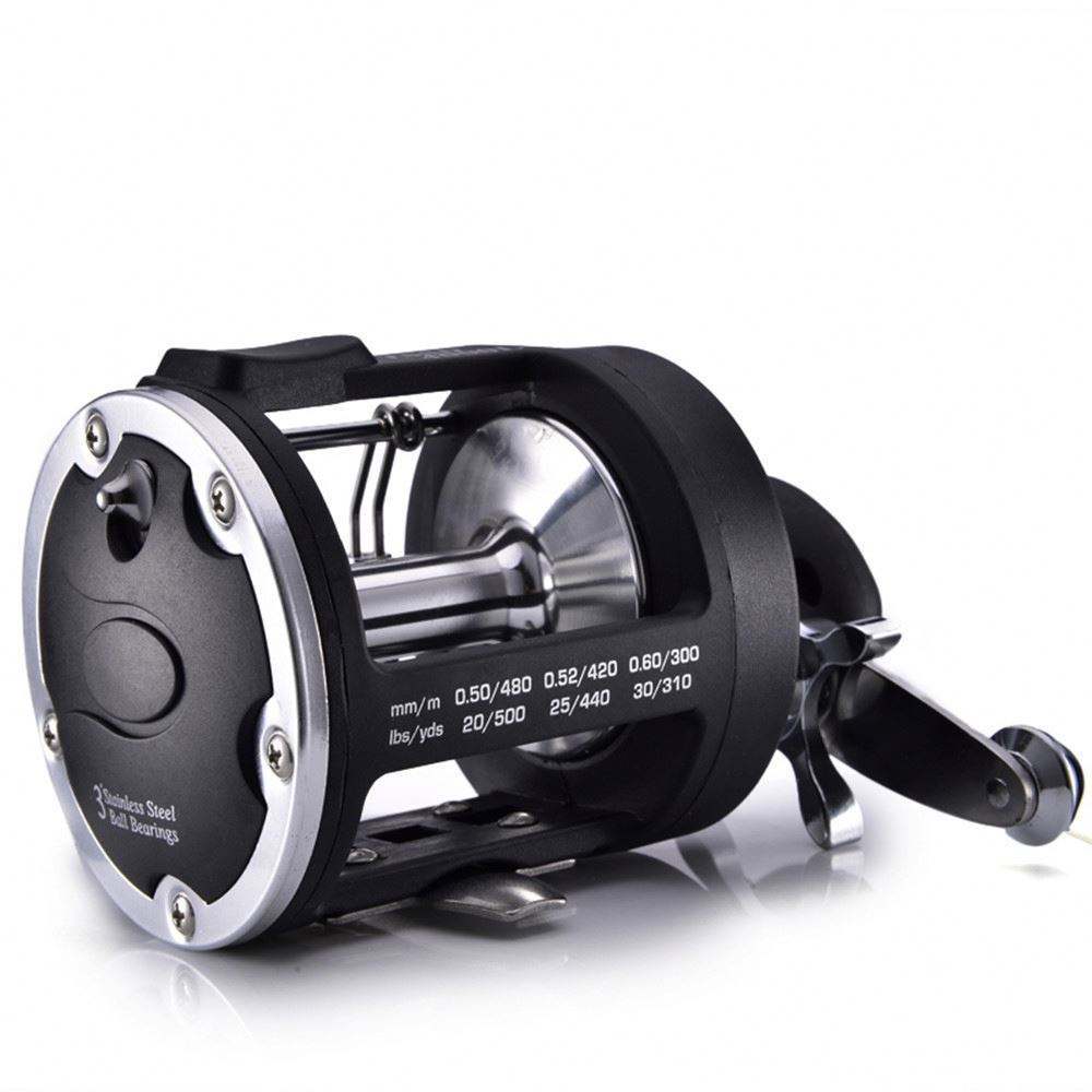 Metal Trolling Drum Reel TSSD4000 - Right Hand, Aluminum Spool, 40 lb Max Drag, 3.8:1 Gear Ratio Saltwater Round Reel