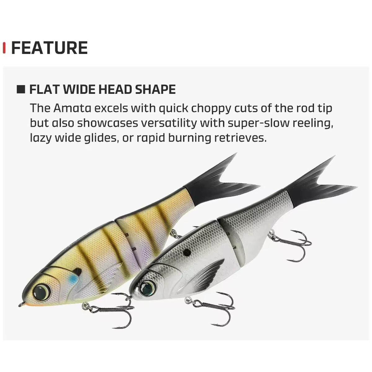 2-Section Glide Swimbait with Bonus 3pack of Alt. Color tails, Slow-Sinking, 8.5 in