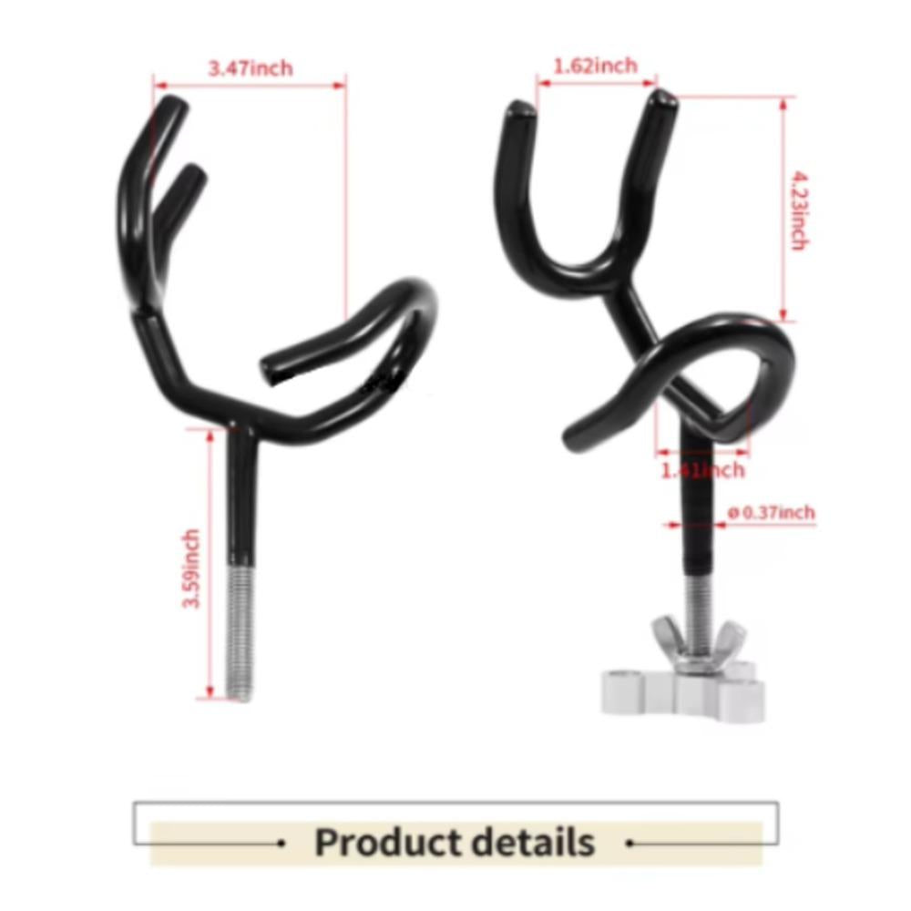 2-Pack 45 Degree Fishing Rod Holders for Boat & Kayak - Vinyl Coated Steel with Aluminum Tri-Mount Base & Wing Nut