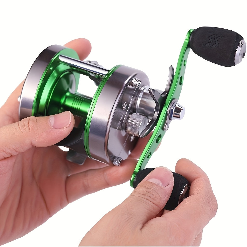 Sougayilang Full Metal Round Baitcasting Reel, Size 600 - Right Hand, Dual Handle, 6+1BB, 55 lb Max Drag, Slow Jigging & Saltwater