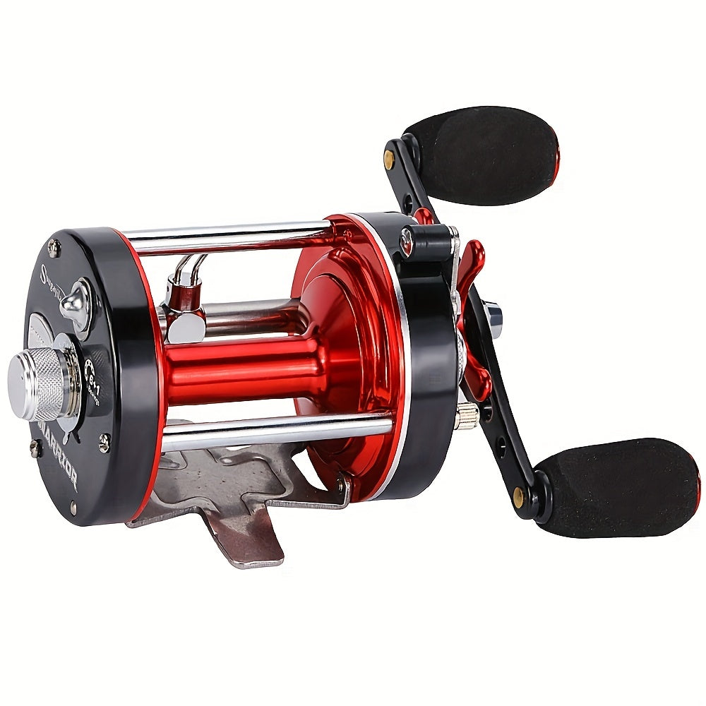 Sougayilang Round Baitcasting Reel, Size 50 - Red & Black, 6+1 Stainless Bearings, Magnetic Brake, Dual Handle, Fresh & Saltwater
