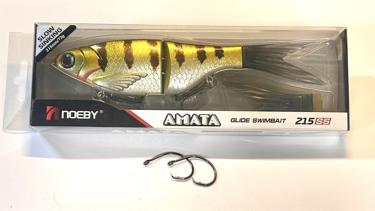 2-Section Glide Swimbait with Bonus 3pack of Alt. Color tails, Slow-Sinking, 8.5 in