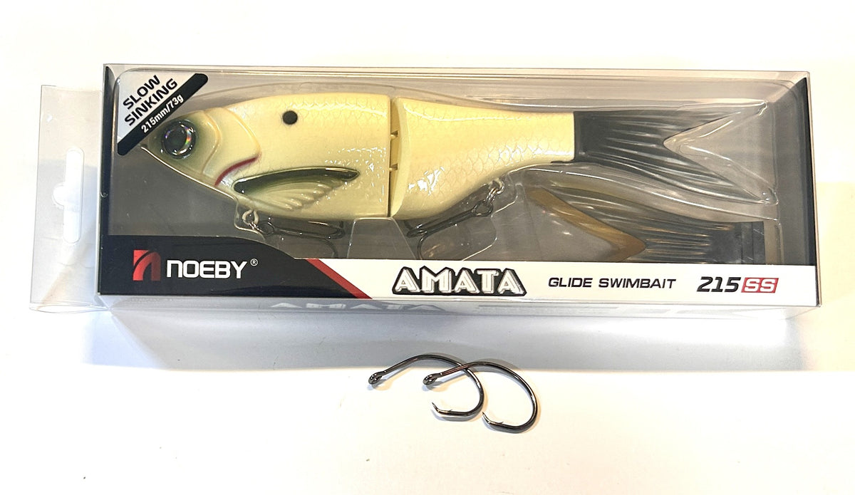 2-Section Glide Swimbait with Bonus 3pack of Alt. Color tails, Slow-Sinking, 8.5 in