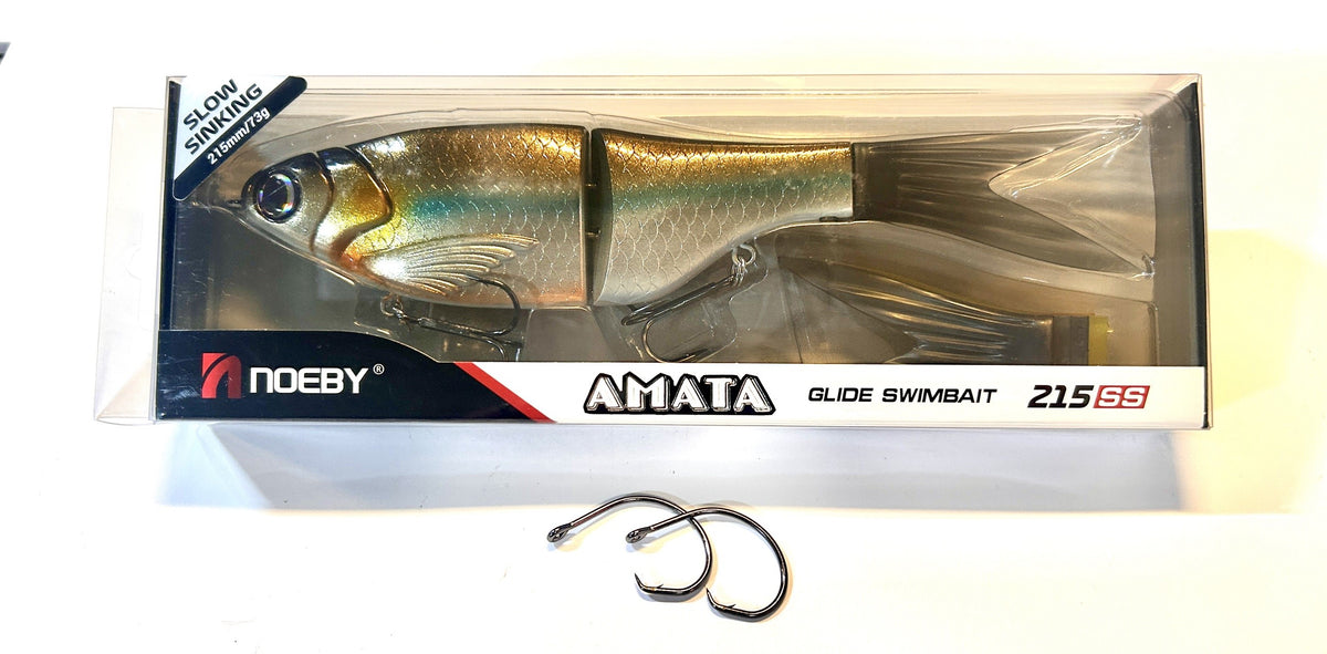 2-Section Glide Swimbait with Bonus 3pack of Alt. Color tails, Slow-Sinking, 8.5 in