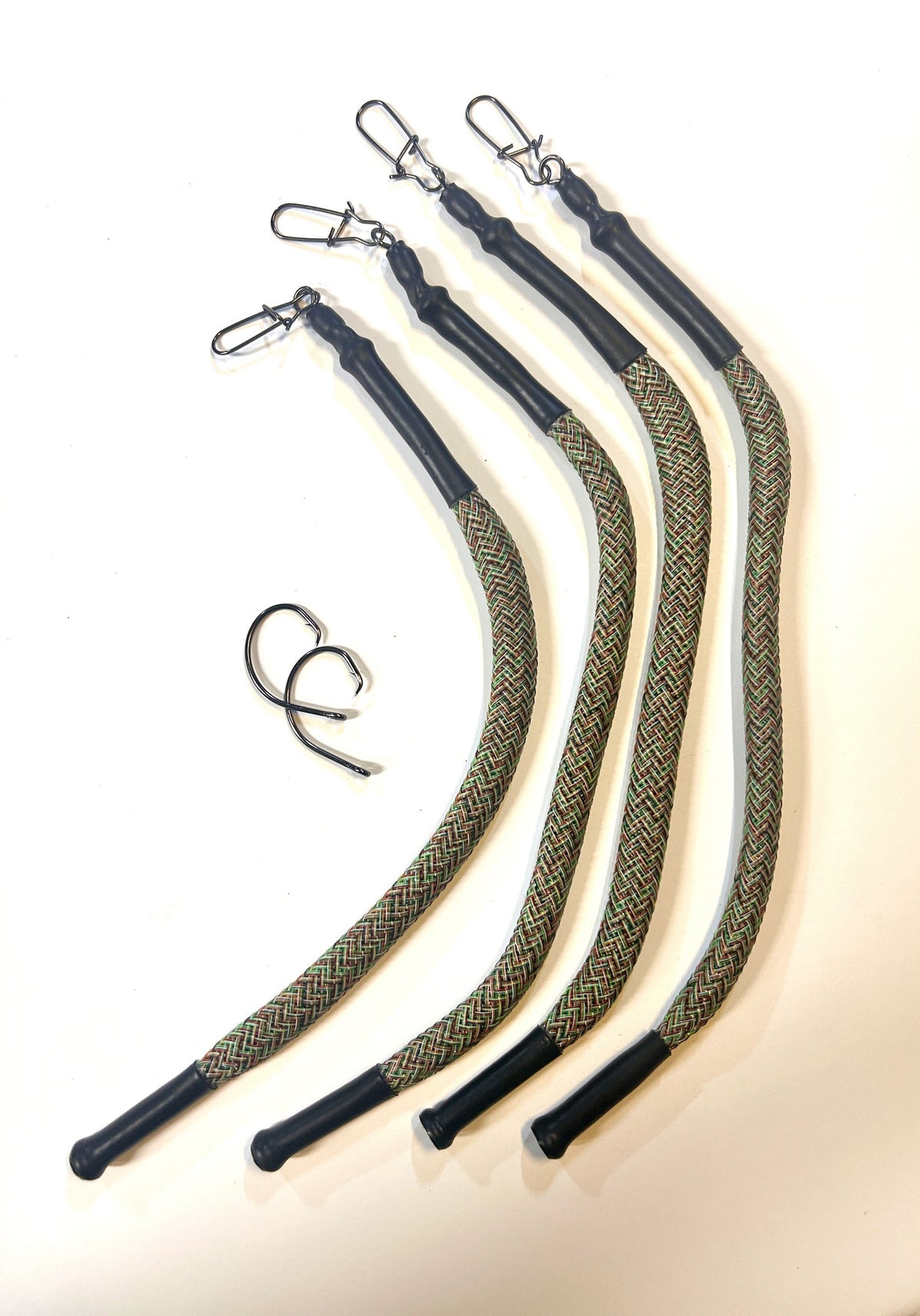 Drift Fishing Non-Snag Weights 4-Pack - 2 oz, 3 oz or 4 oz Braided Sleeve Snagless Sinkers with Snap Swivels for Catfish Drifting