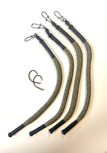 Drift Fishing Non-Snag Weights 4-Pack - 2 oz, 3 oz or 4 oz Braided Sleeve Snagless Sinkers with Snap Swivels for Catfish Drifting