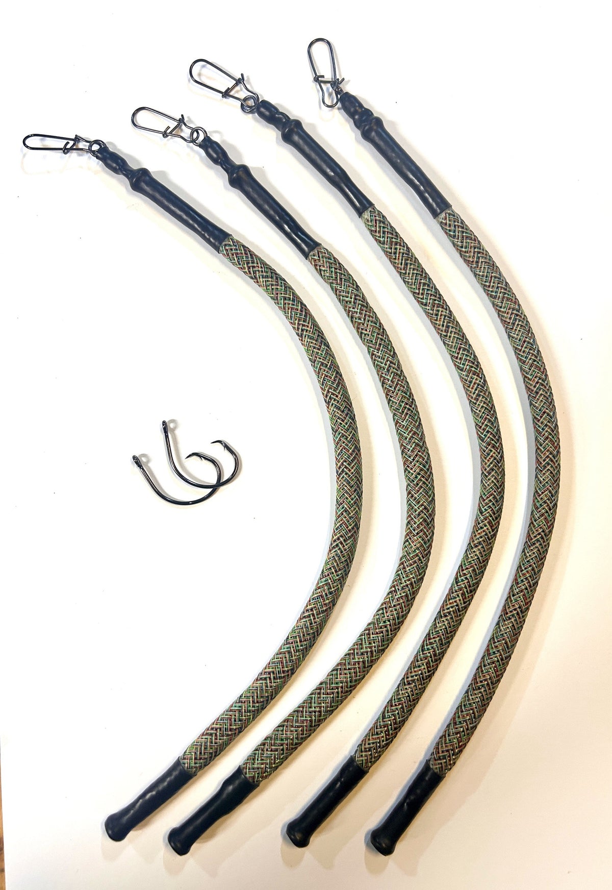 Drift Fishing Non-Snag Weights 4-Pack - 2 oz, 3 oz or 4 oz Braided Sleeve Snagless Sinkers with Snap Swivels for Catfish Drifting