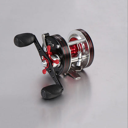 Full Metal Round Drum Reel, Red - Right Hand, 12+1 Ball Bearings, 5.3:1 Gear Ratio, 35 lb Max Drag
