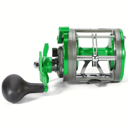Sougayilang F47 Trolling Reel - Level Wind Conventional Drum Reel, 3.8:1 Gear Ratio, Right Hand, Blue or Green, Saltwater & Catfish