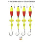 Catfish Float Rigs 4-Pack - Pre-Rigged with Rattles, 3 in Float, 7/0 Circle Hook & 40 lb Mono - Choose Your Color