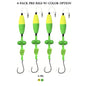Catfish Float Rigs 4-Pack - Pre-Rigged with Rattles, 3 in Float, 7/0 Circle Hook & 40 lb Mono - Choose Your Color