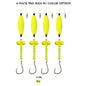 Catfish Float Rigs 4-Pack - Pre-Rigged with Rattles, 3 in Float, 7/0 Circle Hook & 40 lb Mono - Choose Your Color