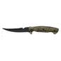J Curtis Customs 5" Fillet Fishing Knife with Sheath - Camo Handle, 3Cr13 Stainless Non-Stick Blade, Serrated Back, Belt Loop Carry