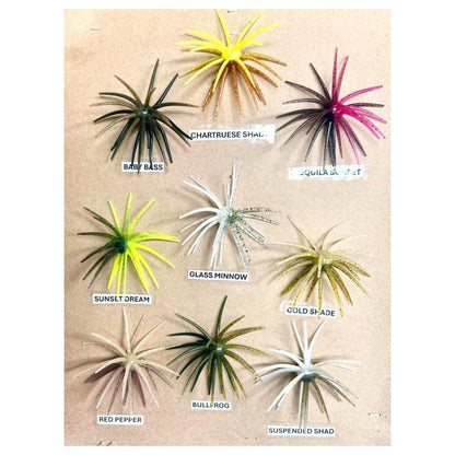 Hookset Hybrid 20mm Urchin Lure Color Pack - All 9 Hybrid Colors, 100% TPE Two-Tone Soft Urchin Baits for Bass, J_Curtis_Customs
