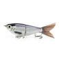 2-Section Glide Shad Jointed Hard Swimbait, Fiber Tail Glide Bait with Steel Rattle, 3D Eyes and Treble Hooks, Bass Pike Musky Fishing Lure, Mix and Match 4-Pack