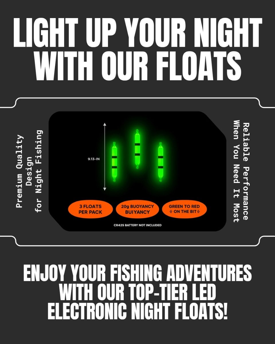 LED Night Fishing Float 3 Pack, Color Change Bite Indicator Bobber, 20g Buoyancy Electronic Glow Stick Float for Night Fishing (CR425 Battery Not Included)