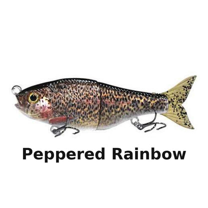 J_Curtis_Customs 5.3" 2-Section Glide Swimbait 1.35oz Slow Sinking Jointed Glide Bait Lure for Bass, Pike, Muskie, Trout & Walleye - 16 Colors