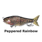 J_Curtis_Customs 5.3" 2-Section Glide Swimbait 1.35oz Slow Sinking Jointed Glide Bait Lure for Bass, Pike, Muskie, Trout & Walleye - 16 Colors