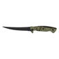 J Curtis Customs 6" Fillet Fishing Knife with Sheath - Camo Handle, 3Cr13 Stainless Non-Stick Curved Blade, Belt Loop Carry