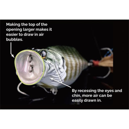 Adusta Neo Rean 68 Popper JDM Japanese Topwater Bass Lure 2.68in 0.46oz Walk-the-Dog Chugger BKK Hooks