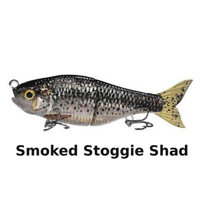 J_Curtis_Customs 5.3" 2-Section Glide Swimbait 1.35oz Slow Sinking Jointed Glide Bait Lure for Bass, Pike, Muskie, Trout & Walleye - 16 Colors