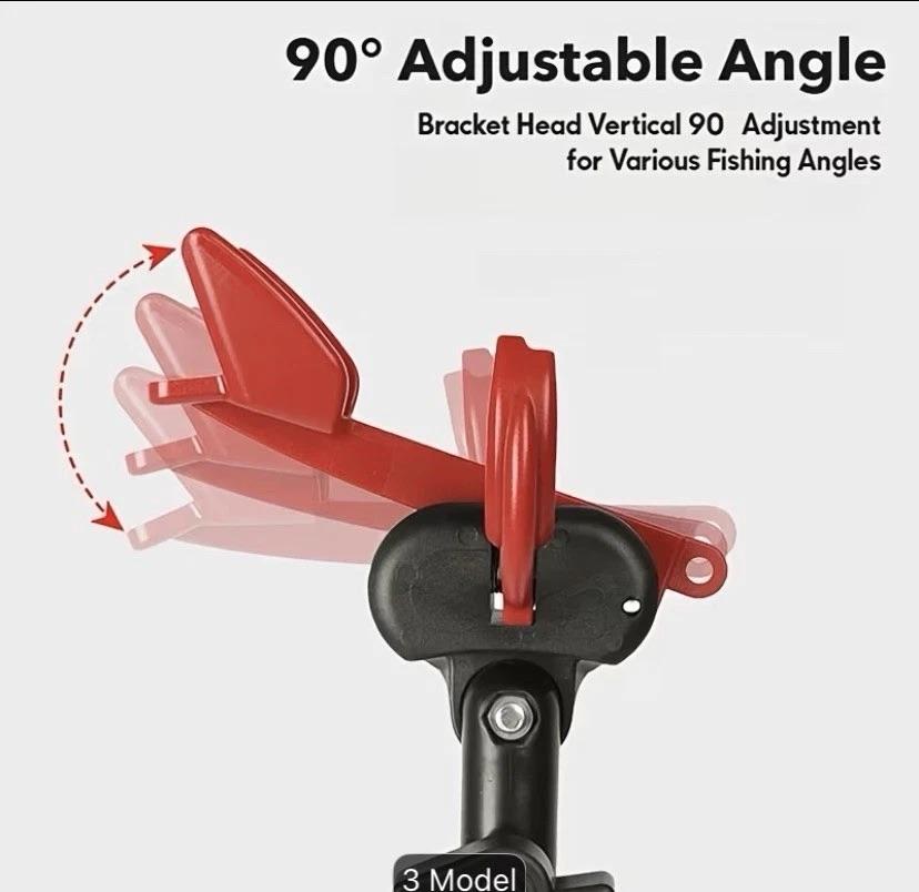2-Pack Auto-Locking Ground Stake Fishing Rod Holders, Self-Locking Adjustable Bank Rod Holder with Detachable Fork Stake