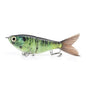 2-Section Glide Shad Jointed Hard Swimbait, Fiber Tail Glide Bait with Steel Rattle, 3D Eyes and Treble Hooks, Bass Pike Musky Fishing Lure, Mix and Match 4-Pack