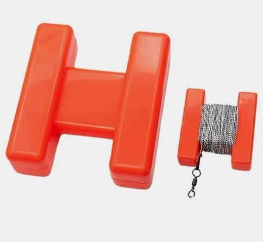 Large H Block Fishing Marker Buoy with Weighted Line Spool, Self-Deploying Lake Spot Marker, Orange