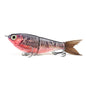 2-Section Glide Shad Jointed Hard Swimbait, Fiber Tail Glide Bait with Steel Rattle, 3D Eyes and Treble Hooks, Bass Pike Musky Fishing Lure, Mix and Match 4-Pack