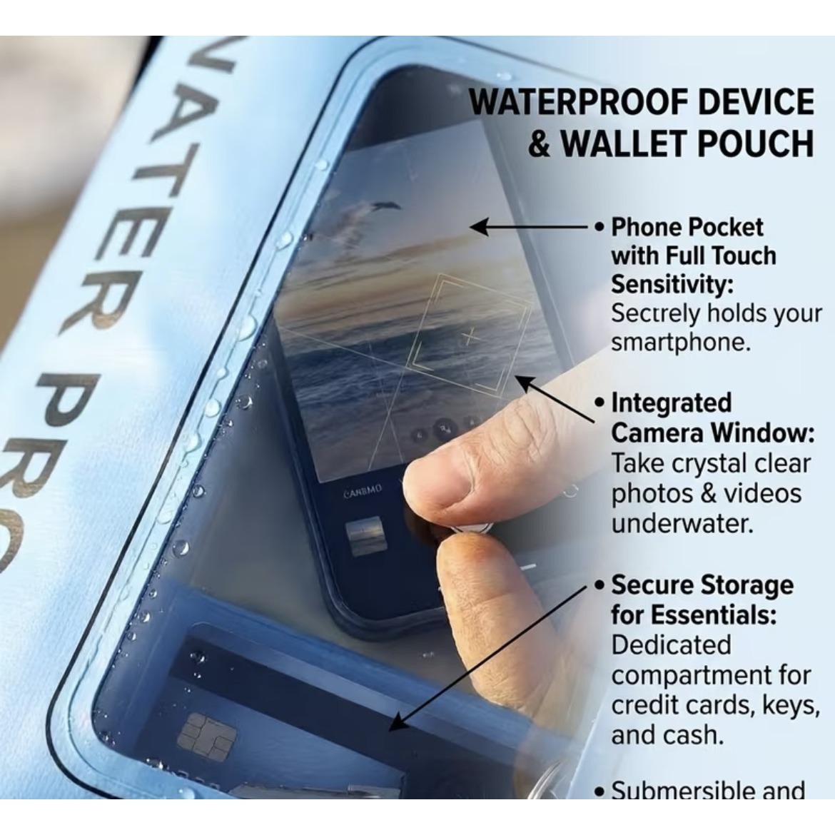 5L Waterproof Dry Bag with Clear Touchscreen Phone Window - Roll Top Floating Dry Sack with Shoulder Strap for Fishing, Kayaking, Boating, Beach & Camping