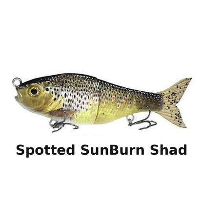 J_Curtis_Customs 5.3" 2-Section Glide Swimbait 1.35oz Slow Sinking Jointed Glide Bait Lure for Bass, Pike, Muskie, Trout & Walleye - 16 Colors