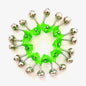 12-Pack Clip-On Fishing Rod Bells Bite Alarm, Twin Bell Rod Tip Bite Indicator, Green & Silver