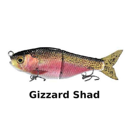 J_Curtis_Customs 5.3" 2-Section Glide Swimbait 1.35oz Slow Sinking Jointed Glide Bait Lure for Bass, Pike, Muskie, Trout & Walleye - 16 Colors