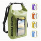 5L Waterproof Dry Bag with Clear Touchscreen Phone Window - Roll Top Floating Dry Sack with Shoulder Strap for Fishing, Kayaking, Boating, Beach & Camping