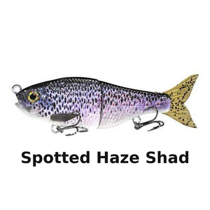 J_Curtis_Customs 5.3" 2-Section Glide Swimbait 1.35oz Slow Sinking Jointed Glide Bait Lure for Bass, Pike, Muskie, Trout & Walleye - 16 Colors