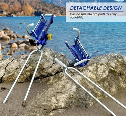 2-Pack Adjustable Ground Stake Fishing Rod Holders, Detachable Bank Rod Holder with 8.5mm Steel Fork Stake for Surf & Pier