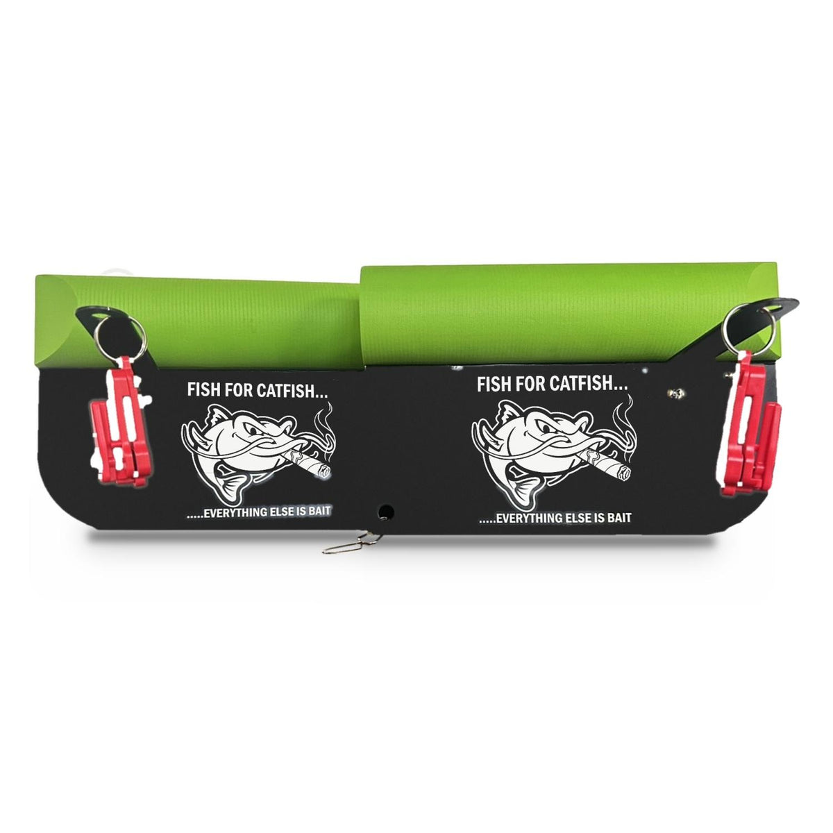 Catfish Planer Boards, Left and Right Pair - 10 in Drift Fishing Planer Board Floats with Line Release Clips, Reversible Tow Arms, Hi-Vis Green, Ready to Fish