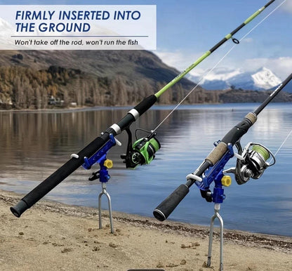 2-Pack Adjustable Ground Stake Fishing Rod Holders, Detachable Bank Rod Holder with 8.5mm Steel Fork Stake for Surf & Pier