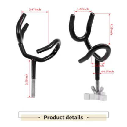 2-Pack 45 Degree Fishing Rod Holders for Boat & Kayak - Vinyl Coated Steel with Aluminum Tri-Mount Base & Wing Nut