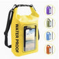 5L Waterproof Dry Bag with Clear Touchscreen Phone Window - Roll Top Floating Dry Sack with Shoulder Strap for Fishing, Kayaking, Boating, Beach & Camping