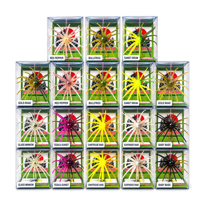 Hookset Hybrid 20mm Urchin Lure 18 Pack Bundle Retail Boxed 9 Colors Bass Lures