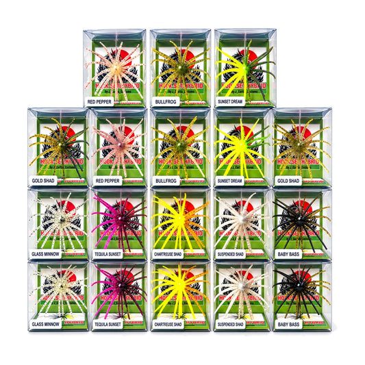 Hookset Hybrid 20mm Urchin Lure 18 Pack Bundle Retail Boxed 9 Colors Bass Lures