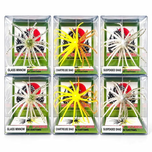 Hookset Hybrid 20mm Urchin Lure 6 Pack Bundle Light Colors Retail Boxed Bass